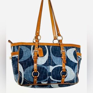 Coach Y2K Legacy F13810 Demin Blue Satchel Shoulder Bag Purse Rare Authentic!